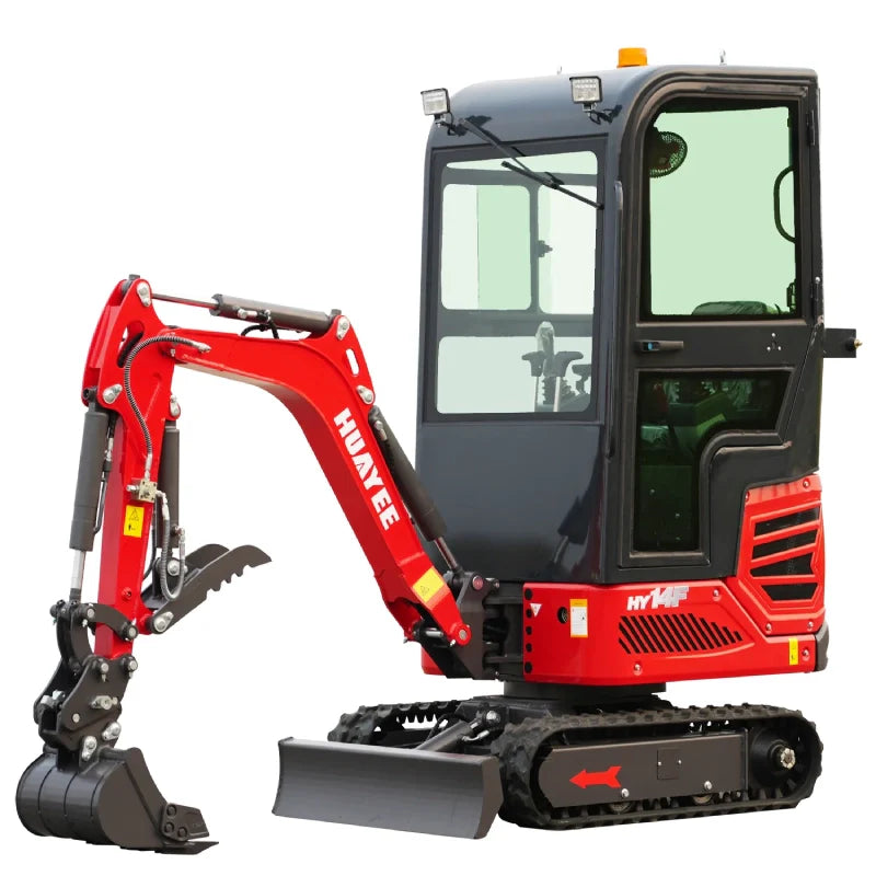 Mini Excavator with Pilot Controls & Cab | 13.5 hp B&S Engine | HUAYEE HY14F Mini Excavator with Pilot Controls & Cab | 13.5 hp B&S Engine | HUAYEE HY14F - Image 1
