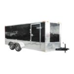 Enclosed Trailer 7′ X 16′ Custom Built – Motorcycle ATV Car Event (Black) Storage