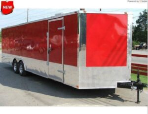 Enclosed Trailer 8.5’x26′ Red – Motorcycle Car Lawn Equipment Hauler Storage - Image 2