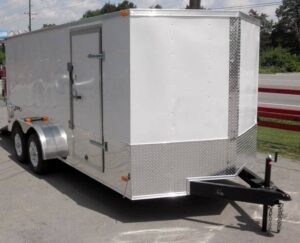 Enclosed Trailer 7’x16′ – V-Nose Motorcycle Lawn Mower Storage - Image 4