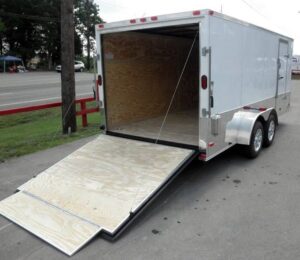 Enclosed Trailer 7’x16′ – V-Nose Motorcycle Lawn Mower Storage - Image 11