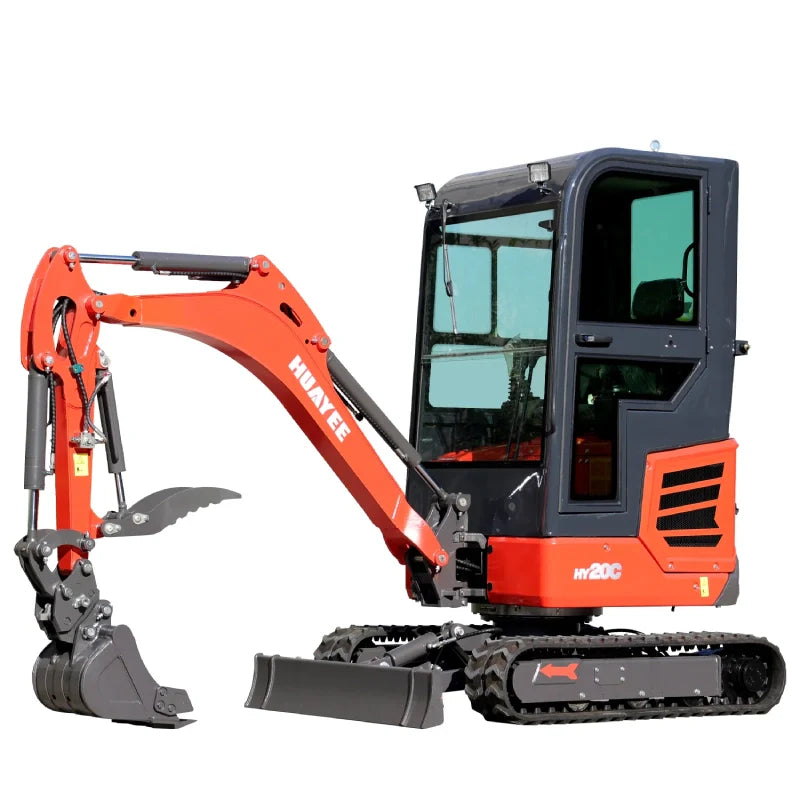 2 Ton Pro Mini Excavator with 16HP Kubota Engine & Enclosed Cab | HUAYEE HY20C 2 Ton Pro Mini Excavator with 16HP Kubota Engine & Enclosed Cab | HUAYEE HY20C - Image 1