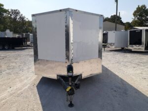 White Custom Enclosed Trailer 8.5′ X 26′ Car Hauler Storage - Image 2