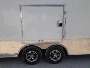 White Custom Enclosed Trailer 8.5′ X 26′ Car Hauler Storage - Image 9