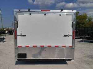 White Custom Enclosed Trailer 8.5′ X 26′ Car Hauler Storage - Image 3