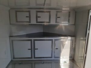 White Custom Enclosed Trailer 8.5′ X 26′ Car Hauler Storage - Image 13
