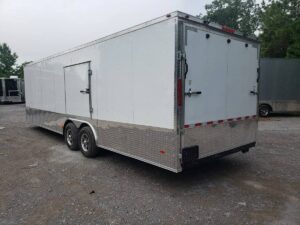 Enclosed Trailer 8.5′ X 26′ White Car Hauler - Image 7