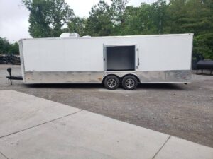 Enclosed Trailer 8.5′ X 26′ White Car Hauler - Image 4
