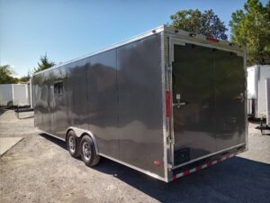 Enclosed Trailer 8.5′ X 24′ Charcoal Grey Hauling - Image 6