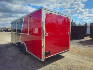 8.5′ X 22′ Red & Black Custom Enclosed Trailer - Image 8