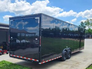 8.5×28 Black V-Nose Enclosed Trailer with Blackout Pkg (2) 7K Axles - Image 7