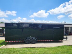 8.5×28 Black V-Nose Enclosed Trailer with Blackout Pkg (2) 7K Axles - Image 3