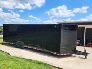 8.5×28 Black V-Nose Enclosed Trailer with Blackout Pkg (2) 7K Axles - Image 2