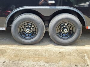 8.5×28 Black V-Nose Enclosed Trailer with Blackout Pkg (2) 7K Axles - Image 10