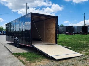 8.5×28 Black V-Nose Enclosed Trailer with Blackout Pkg (2) 7K Axles - Image 15