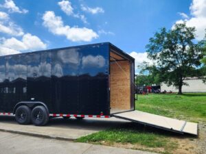 8.5×28 Black V-Nose Enclosed Trailer with Blackout Pkg (2) 7K Axles - Image 16