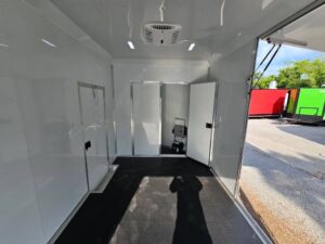 Custom Enclosed Trailer 8.5′ X 18′ Black W Silver Trim Display Show Event - Image 19