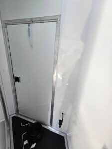 Custom Enclosed Trailer 8.5′ X 18′ Black W Silver Trim Display Show Event - Image 23