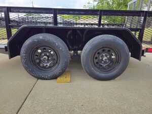 7′ X 12′ Straight Deck Utility Trailer 2ft Mesh Sides Double Axle 7K GVWR - Image 4