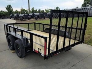 7′ X 12′ Straight Deck Utility Trailer 2ft Mesh Sides Double Axle 7K GVWR - Image 5