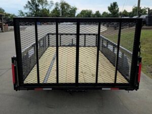 7′ X 12′ Straight Deck Utility Trailer 2ft Mesh Sides Double Axle 7K GVWR - Image 6
