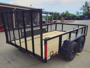 7′ X 12′ Straight Deck Utility Trailer 2ft Mesh Sides Double Axle 7K GVWR - Image 7