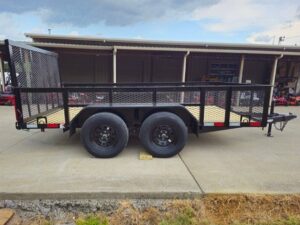 7′ X 12′ Straight Deck Utility Trailer 2ft Mesh Sides Double Axle 7K GVWR - Image 8
