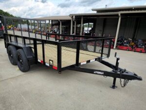 7′ X 12′ Straight Deck Utility Trailer 2ft Mesh Sides Double Axle 7K GVWR - Image 10