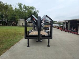 7×20 Gooseneck Equipment Trailer (2) 7K Axles Standup Ramps I-Beam 14K GVWR - Image 2