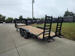 7×20 Gooseneck Equipment Trailer (2) 7K Axles Standup Ramps I-Beam 14K GVWR - Image 4