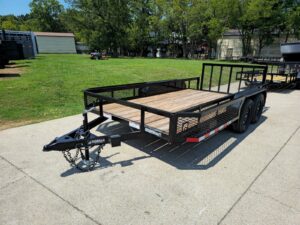 6.4×14 Dovetail Utility Trailer with Side Baskets (2) 3500lb Axles - Image 3