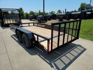 6.4×14 Dovetail Utility Trailer with Side Baskets (2) 3500lb Axles - Image 9