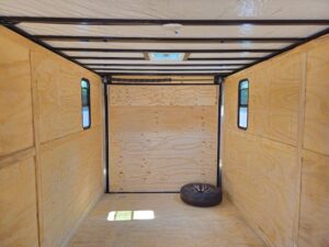Custom Enclosed 8.5′ X 28′ Charcoal Grey Toy Hauler - Image 16