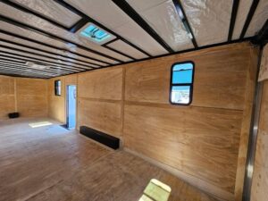 Custom Enclosed 8.5′ X 28′ Charcoal Grey Toy Hauler - Image 18