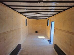 Custom Enclosed 8.5′ X 28′ Charcoal Grey Toy Hauler - Image 21