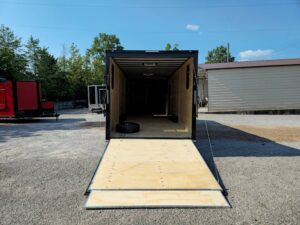Custom Enclosed 8.5′ X 28′ Charcoal Grey Toy Hauler - Image 24