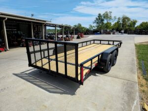 6.4×18 Utility Trailer Powder Coated Dovetail (2) 3,500lb Axles 7k GVWR - Image 9