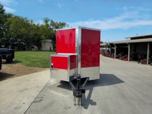 Enclosed Trailer 7′ X 20′ Red Hybrid Motorcycle Event With Roof - Image 2