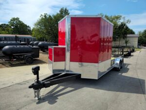 Enclosed Trailer 7′ X 20′ Red Hybrid Trailer Landscaping Equipment etc.. - Image 3