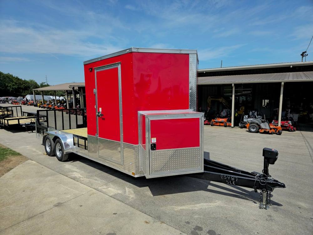 Enclosed Trailer 7′ X 20′ Red Hybrid Trailer Landscaping Equipment etc.. Enclosed Trailer 7′ X 20′ Red Hybrid Trailer Landscaping Equipment etc.. - Image 1