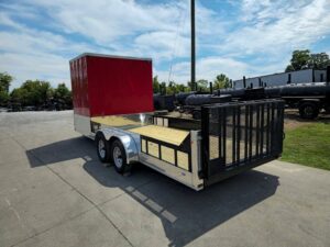 Enclosed Trailer 7′ X 20′ Red Hybrid Trailer Landscaping Equipment etc.. - Image 6