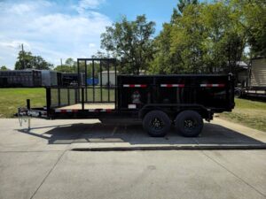 7×16 IBeam Hybrid Hydraulic Dump Trailer with 3ft Sides (2) 6K Axles - Image 4
