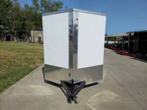 7′ X 16′ White Vnose Enclosed Trailer (2) 3,500lb Axles 7ft With Splash Guards - Image 2