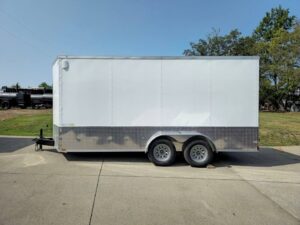 7′ X 16′ White Vnose Enclosed Trailer (2) 3,500lb Axles 7ft With Splash Guards - Image 7
