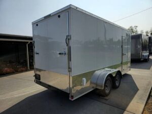 7′ X 16′ White Vnose Enclosed Trailer (2) 3,500lb Axles 7ft With Splash Guards - Image 4