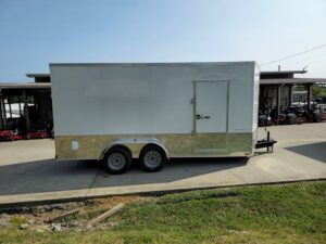 7′ X 16′ White Vnose Enclosed Trailer (2) 3,500lb Axles 7ft With Splash Guards - Image 9