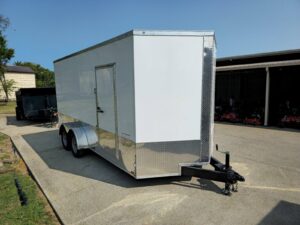 7′ X 16′ White Vnose Enclosed Trailer (2) 3,500lb Axles 7ft With Splash Guards - Image 10