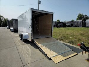 7′ X 16′ White Vnose Enclosed Trailer (2) 3,500lb Axles 7ft With Splash Guards - Image 15