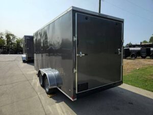 7×16 Charcoal V-Nose Enclosed Storage Trailer (2) 3,500lb Axles - Image 5