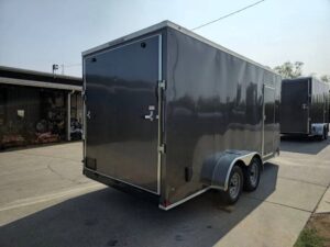 7×16 Charcoal V-Nose Enclosed Storage Trailer (2) 3,500lb Axles - Image 4